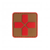 JTG Red Cross Rubber Patch 40mm - Coyote / Red