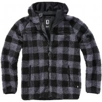 Brandit Teddyfleece Worker Jacket - Black / Grey - 5XL