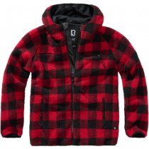 Brandit Teddyfleece Worker Jacket - Red / Black