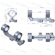 Vector Optics X-Accu 30mm 1-Piece Extended Picatinny Mount - Dark Earth