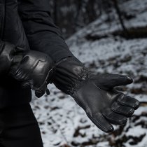 M-Tac Leather Winter Gloves - Black - M