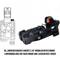 Revanchist T2 Modular Optics Mount T2 Mount & Laser Devices Riser 2.26 Inch - Black