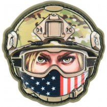 M-Tac Emoji USA Girl 1 Rubber Patch - Multicam